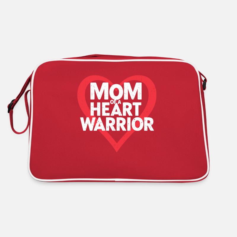 Herzkrieger Mama. Stolze Mama eines Herz-Kämpfers Retro Tasche