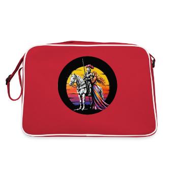 Knight on the white horse with princess color - Retro Bag - red/white - Back