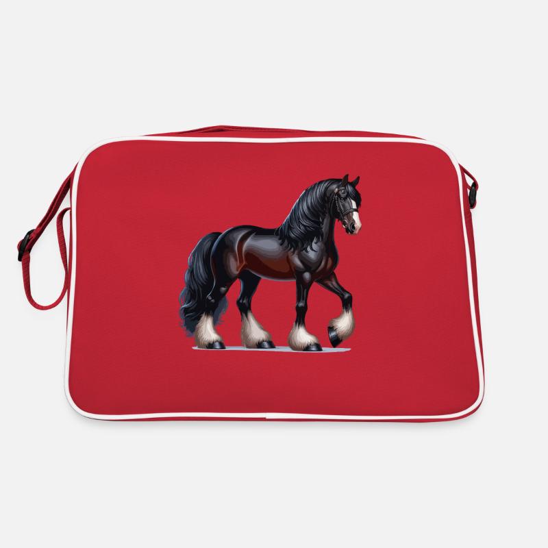 Cheval Pêcheur noir 2 Sac Retro
