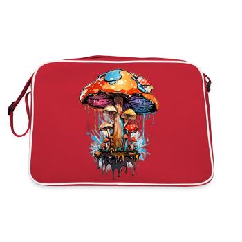 Treten Sie ein in den verzauberten Wald: Psychedelisch - Retro Tasche - Rot/Weiß - Hinten