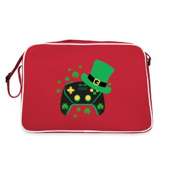 Fröhlichen St Patrick Tag. St. Patrick's Day! - Retro Tasche - Rot/Weiß - Hinten