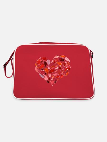 Heart Art - Retro Bag - red/white - Back