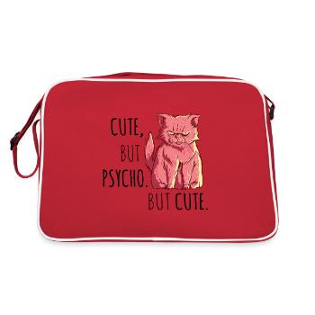 Cute but psycho but cute - Retro Tasche - Rot/Weiß - Hinten