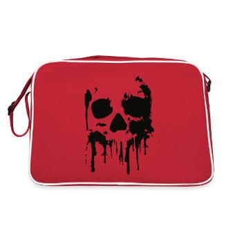 Totenkopf, Skull, Splash - Retro Tasche - Rot/Weiß - Hinten