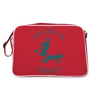 J'peux Pas J'ai Canicross, Humour Canicross - Sac Retro - rouge/blanc - Dos
