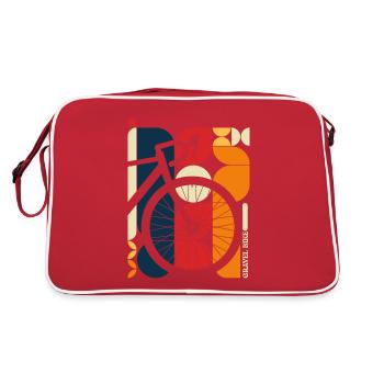 Graphique Cyclisme, Vélo Gravel, Bauhaus, Cadeau - Sac Retro - rouge/blanc - Dos