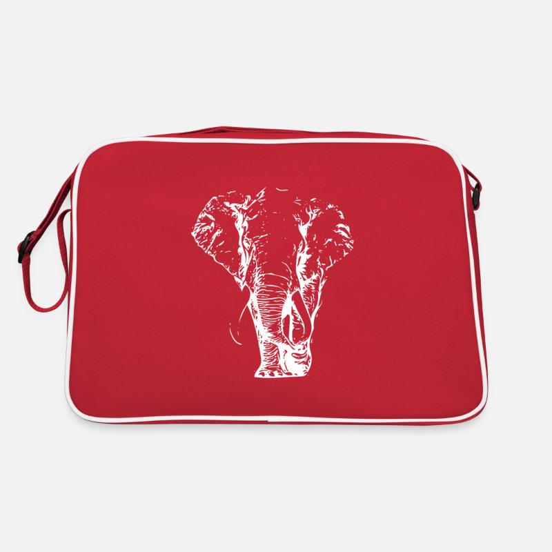 elephant blanc Sac Retro