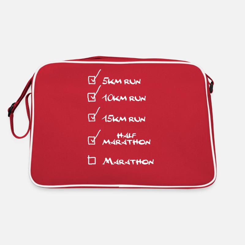 Halbmarathon Liste - Retro Tasche - Rot/Weiß