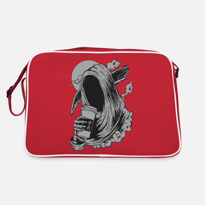 Death before work - Retro Tasche - Rot/Weiß