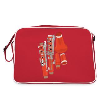 Clarinet Disassembled - Retro Bag - red/white - Back
