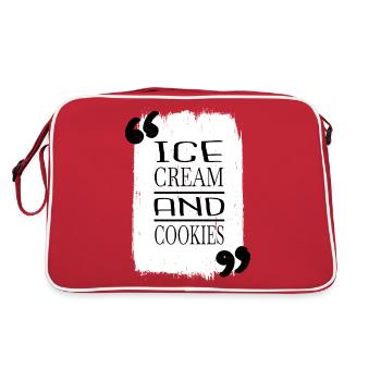 ice cream cone dessert bakery - Retro Tasche - Rot/Weiß - Hinten