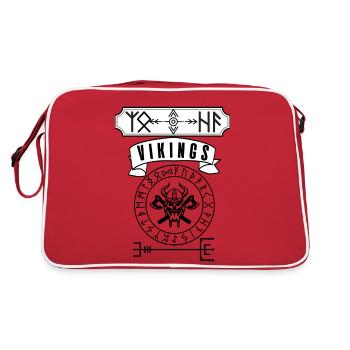 Vikings Viking Odin Warrior Rune Black - Retro Bag - red/white - Back