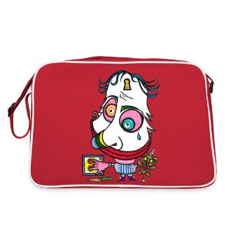 Elektrojoker Gesicht - Retro Tasche - Rot/Weiß - Hinten