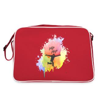 Farbkleks splash of color Holi breakdance Hip Hop - Sac Retro - rouge/blanc - Dos