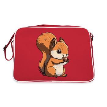 Eichhoernchen Squrirrel Comic Cute Kawaii 9 - Retro Bag - red/white - Back