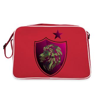 Logo du bouclier animal esports emblemcrest symbole lion - Sac Retro - rouge/blanc - Dos