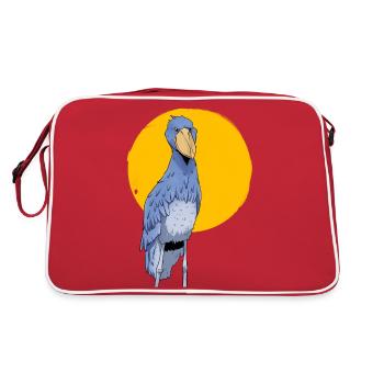 Shoebill Bird Ornithologist Forest I Gift - Retro Bag - red/white - Back