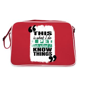 cat face tshirts funny quote present idea aww - Retro Tasche - Rot/Weiß - Hinten