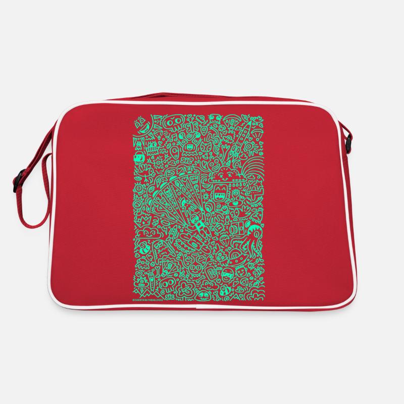 Doodle Paragliders mint Retro Tasche