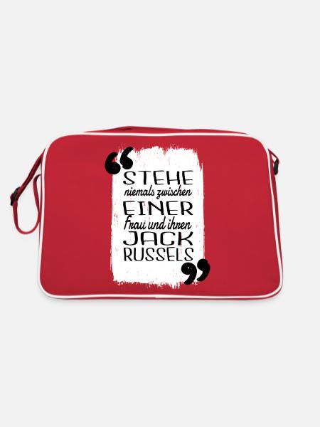 statement chihuahua hunderasse terrier hundefreund - Retro Tasche - Rot/Weiß