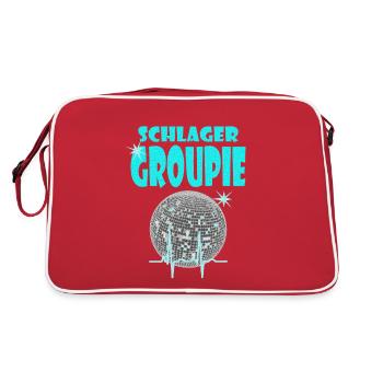SCHLAGERGROUPIE türkis - Retro Tasche - Rot/Weiß - Hinten