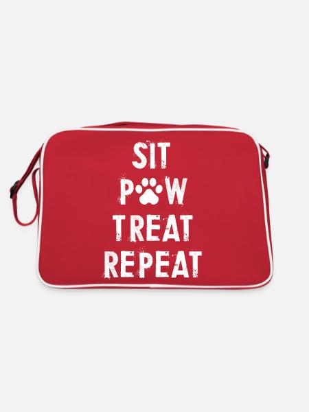 Hund Dog - Retro Tasche - Rot/Weiß