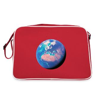 Die Erde in astronomischer Show - Retro Tasche - Rot/Weiß - Hinten