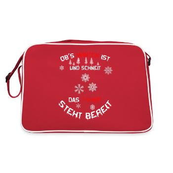 Si c’est l’hiver et qu’il neige, le temps est prêt - Sac Retro - rouge/blanc - Dos