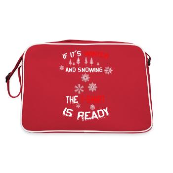 Si c’est l’hiver et qu’il neige, le temps est prêt - Sac Retro - rouge/blanc - Dos