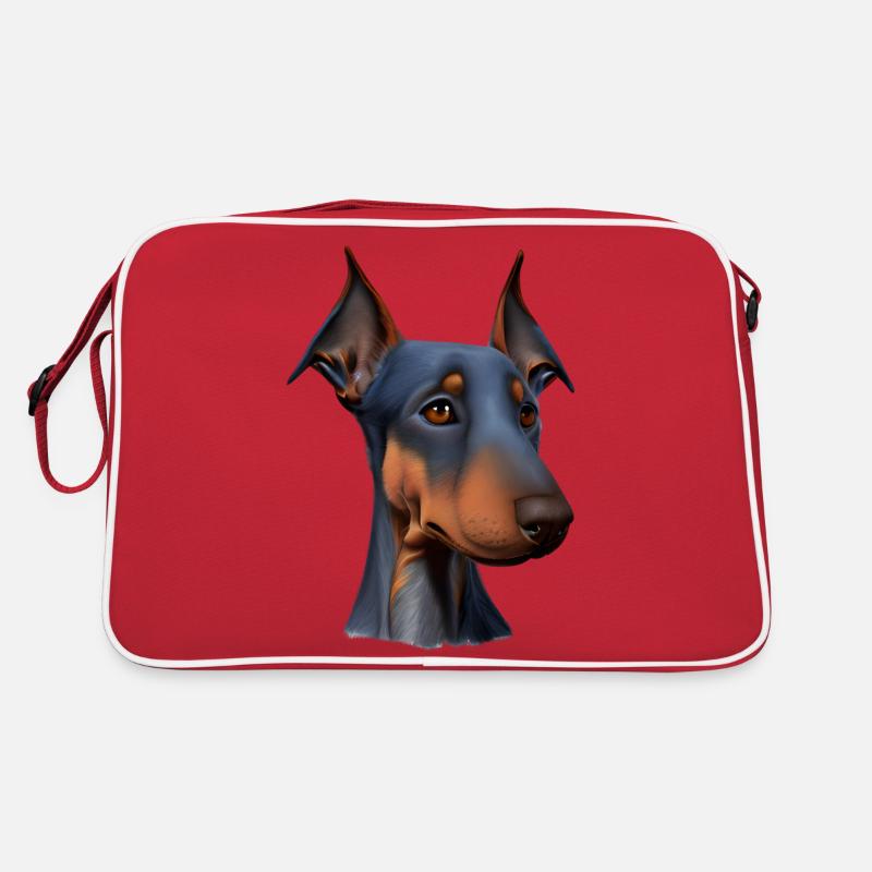 Dobermann Dobermannwelpe Dobermanntrainer Hund Retro Tasche