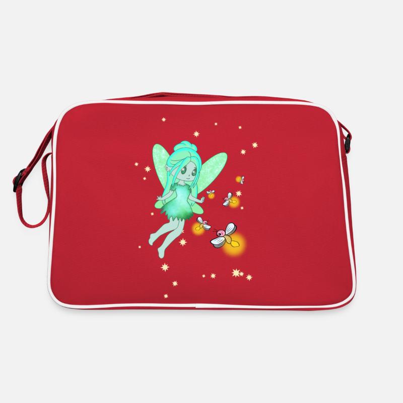 Fée et lucioles - Sac Retro - rouge/blanc