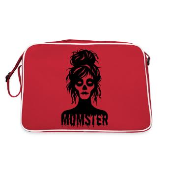 Momster : Zombie femelle avec chignon désordonné - Sac Retro - rouge/blanc - Dos