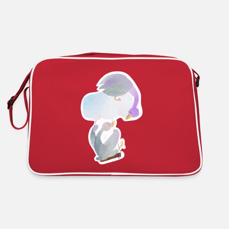 Schaukel Gans - Retro Tasche - Rot/Weiß