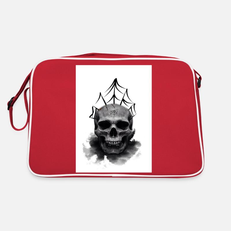 Deadhead Spider Skull - Retro Tasche - Rot/Weiß