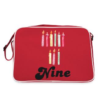 9e anniversaire bougie - Sac Retro - rouge/blanc - Dos