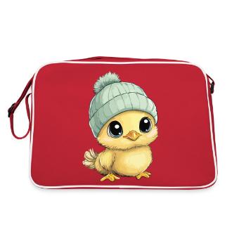 poulet mignon bébé enfants animal poussin dessin animé - Sac Retro - rouge/blanc - Dos