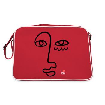 Smile and Cry - Retro Tasche - Rot/Weiß - Hinten