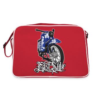 Réglage Schwalbe (bleu) // Illustration - Sac Retro - rouge/blanc - Dos