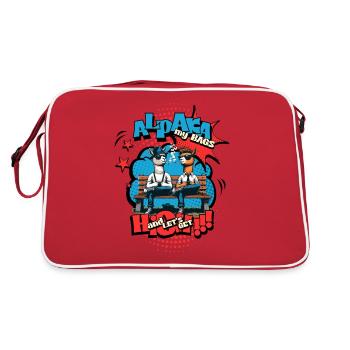 High Spirits - Alpacas in Chill Mode - Retro Bag - red/white - Back