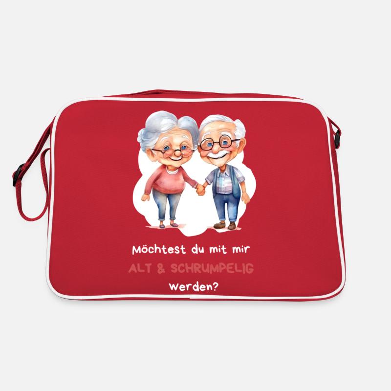 Möchtest du mit mir alt und schrumpelig werden? Retro Tasche