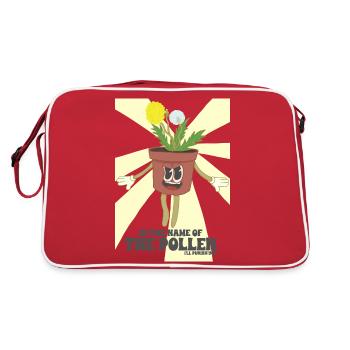 Super Pollen Blume - Retro Tasche - Rot/Weiß - Hinten