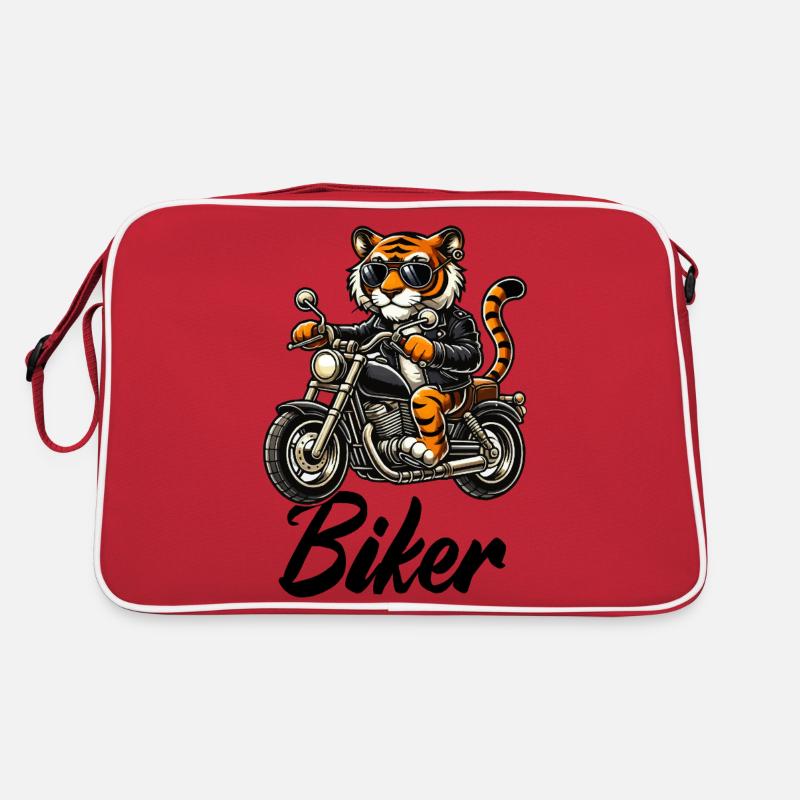 Motorcycle Tiger Comic Biker Retro Bag