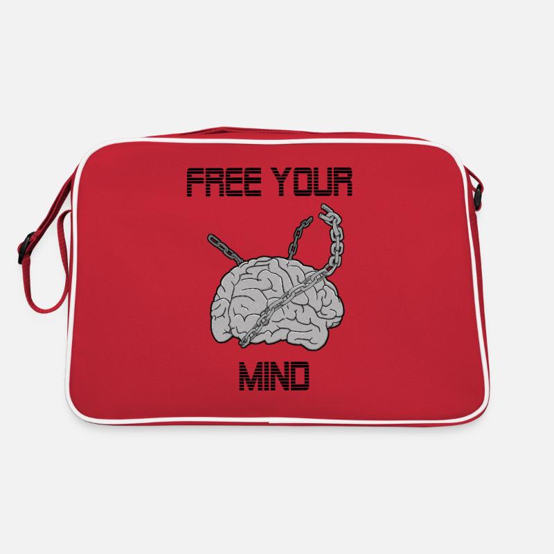 Free your mind - Retro Tasche - Rot/Weiß