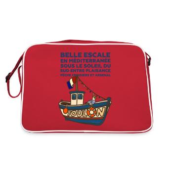Fischerboot von Toulon und Gabian Provence - Retro Tasche - Rot/Weiß - Hinten