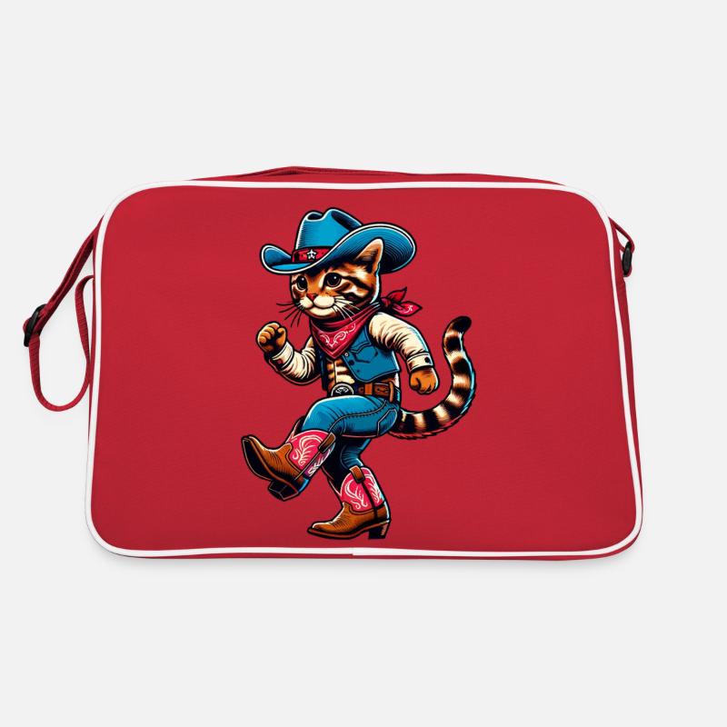Line Dance Western Cowboy Cat Retro Bag