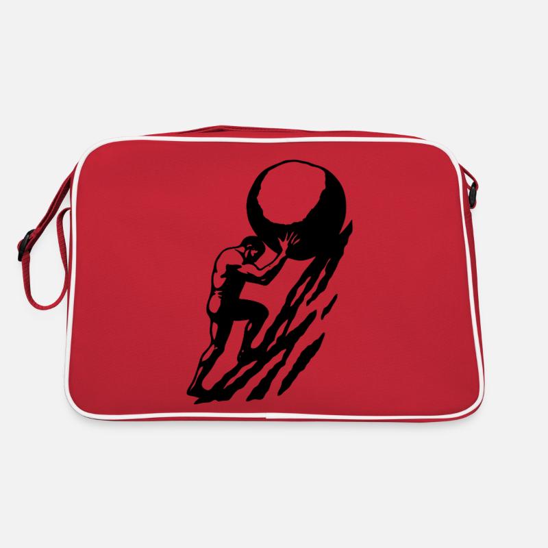 Sisiphus Black - Retro Tasche - Rot/Weiß