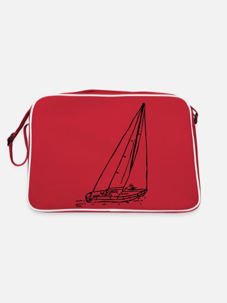 sailboat1 - Retro Tasche - Rot/Weiß