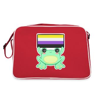 Froggy Enby - Retro Bag - red/white - Back