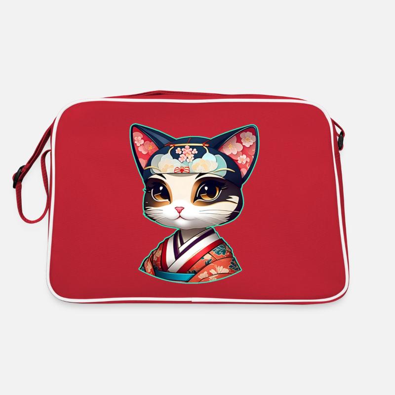 Mignons Samurai Cats Lady Anime Manga Sac Retro