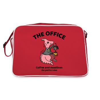 Coffee and deadlines, the perfect duo - The office - Retro Tasche - Rot/Weiß - Hinten